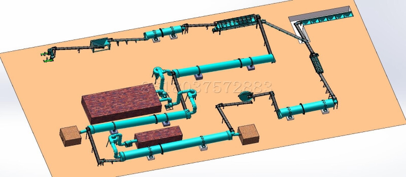 large capacity organic fertilizer granulating plan